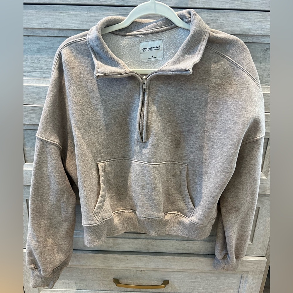 Abercrombie & Fitch Sunday Morning Half- Zip in Oatmeal